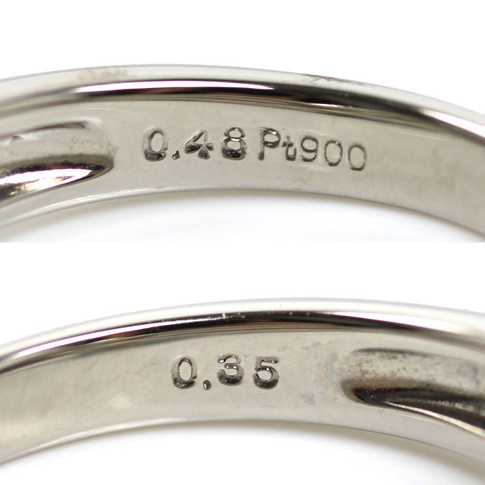 Pt900プラチナ リング・指輪 アレキサンドライト0.48ct ダイヤモンド0.35ct 14号 6.9g レディース【中古】