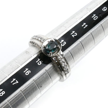 Pt900プラチナ リング・指輪 アレキサンドライト0.48ct ダイヤモンド0.35ct 14号 6.9g レディース【中古】