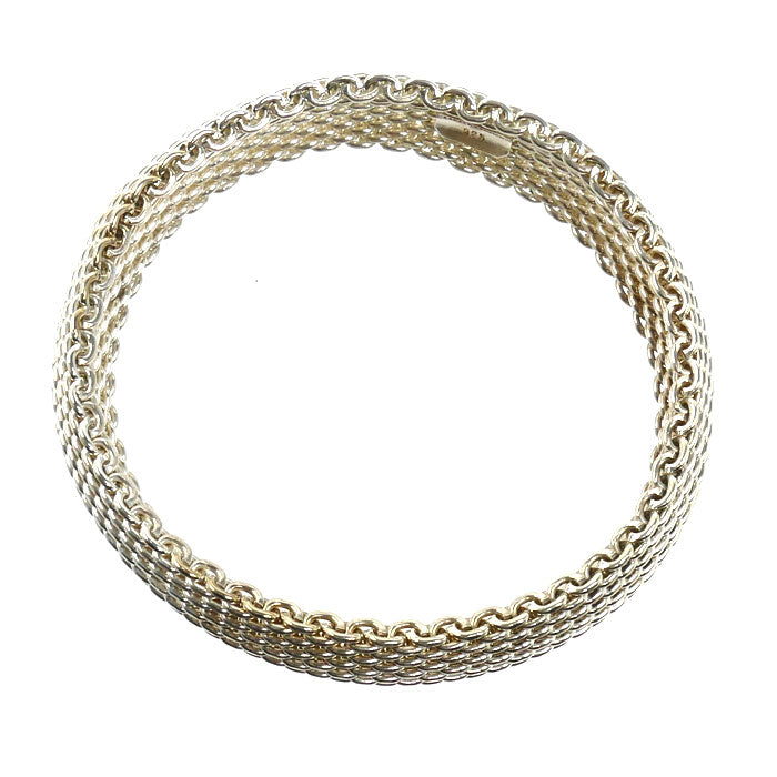 TIFFANY&Co. ティファニー シルバー925 サマセット メッシュ バングル 57.9g ユニセックス【中古】