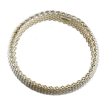 TIFFANY&Co. ティファニー シルバー925 サマセット メッシュ バングル 57.9g ユニセックス【中古】