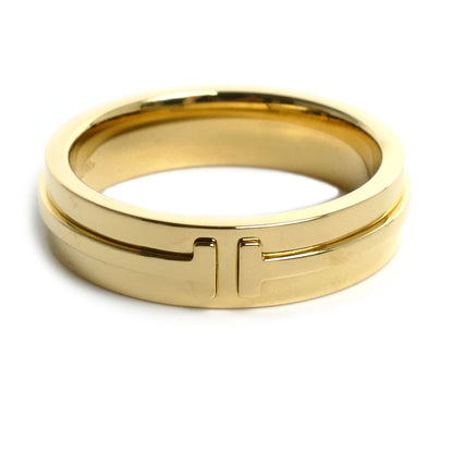 TIFFANY&Co. ティファニー K18YG イエローゴールド T TWO ワイド リング・指輪 19.5号 10.7g メンズ【中古】
