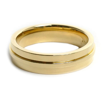 TIFFANY&Co. ティファニー K18YG イエローゴールド T TWO ワイド リング・指輪 19.5号 10.7g メンズ【中古】