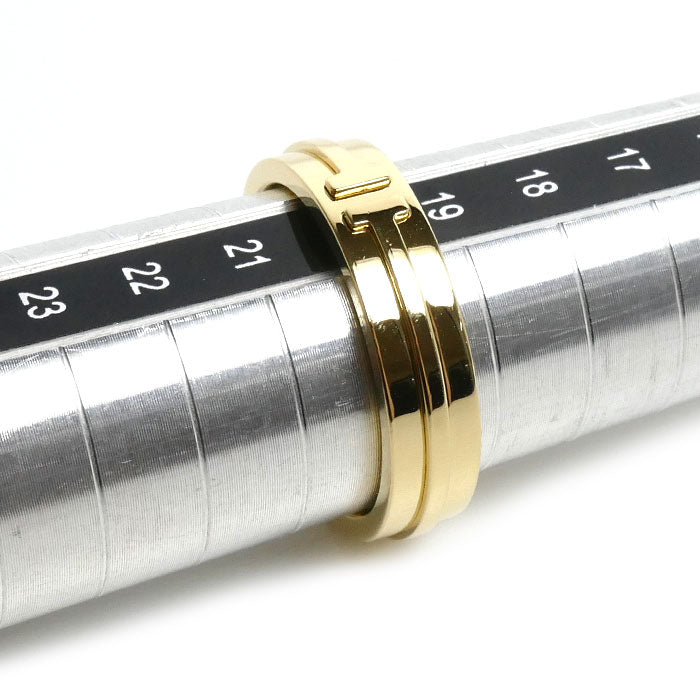 TIFFANY&Co. ティファニー K18YG イエローゴールド T TWO ワイド リング・指輪 19.5号 10.7g メンズ【中古】