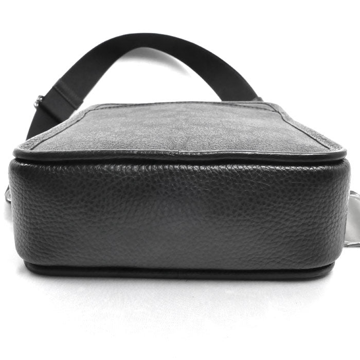 COACH コーチ シグネチャー サリバン クロスボディ ショルダーバッグ チャコール/ブラック CC009 QBMI5 メンズ【中古】【美品】