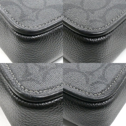 COACH コーチ シグネチャー サリバン クロスボディ ショルダーバッグ チャコール/ブラック CC009 QBMI5 メンズ【中古】【美品】