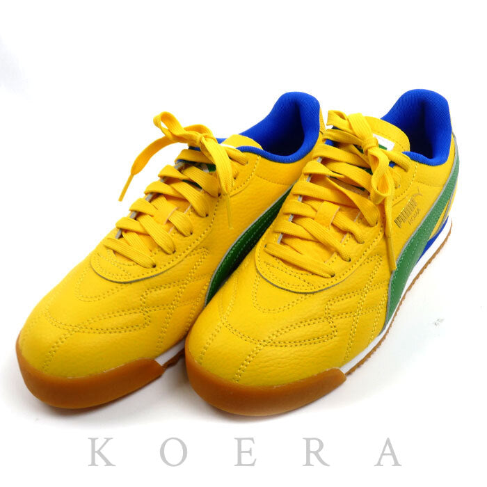 PUMA プーマ ローマ アニバーサリー スニーカー イエロー/グリーン 397720-04 25cm メンズ【中古】【極美品】