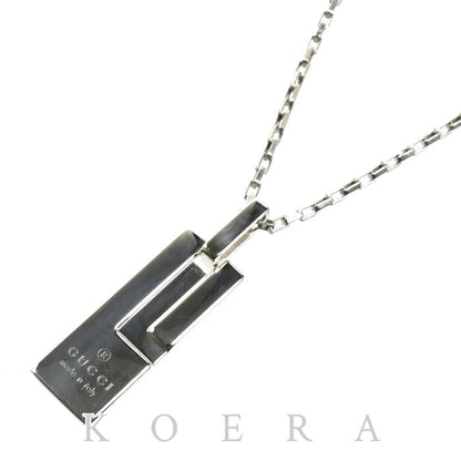 GUCCI グッチ シルバー925 Gロゴ プレート ネックレス 145170 16g 49cm ユニセックス【中古】