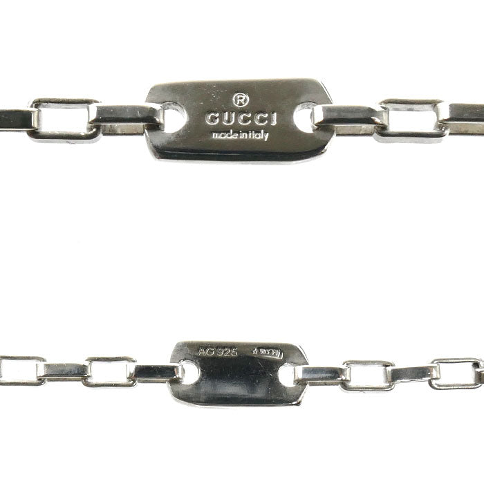 GUCCI グッチ シルバー925 Gロゴ プレート ネックレス 145170 16g 49cm ユニセックス【中古】