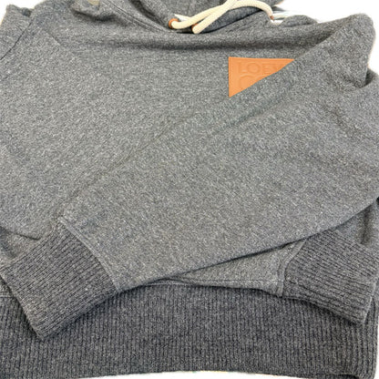 LOEWE ロエベ アナグラム レザーロゴ プルオーバー パーカー グレー S359Y25X14 XS レディース【中古】