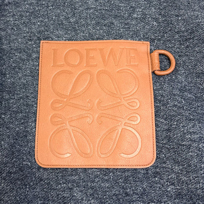 LOEWE ロエベ アナグラム レザーロゴ プルオーバー パーカー グレー S359Y25X14 XS レディース【中古】