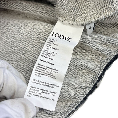 LOEWE ロエベ アナグラム レザーロゴ プルオーバー パーカー グレー S359Y25X14 XS レディース【中古】
