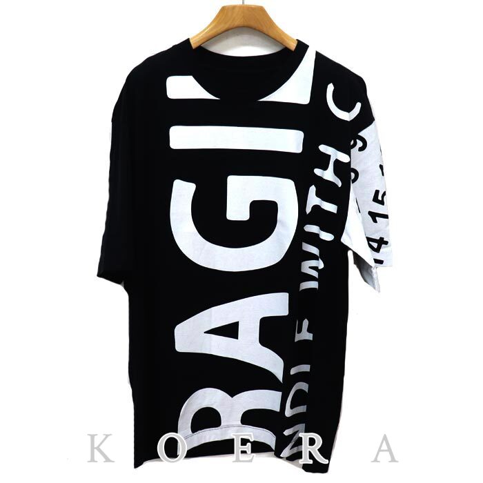 MAISON MARGIELA メゾンマルジェラ ビッグ ナンバリング ロゴ 半袖Ｔシャツ ブラック S50GC0562 S22816 44 メンズ【中古】