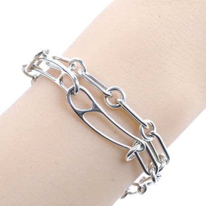 HERMES エルメス シルバー925 シェーヌダンクル パンク PM ブレスレット H122400B 00ST 17.7g レディース【中古】