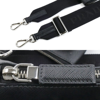 PRADA プラダ サフィアーノ ショルダーバッグ ブラック 2VH113 9Z2 DMP IC レディース【中古】