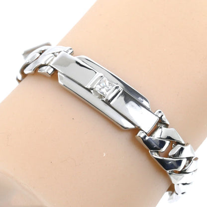 Pt850プラチナ ブレスレット ダイヤモンド0.41ct 62.2g 20.5cm メンズ【中古】