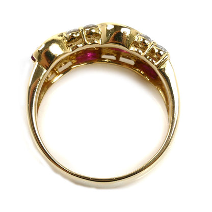 K18YG イエローゴールド リング・指輪 ルビー1.05ct ダイヤモンド0.75ct 13号 7.9g レディース【中古】