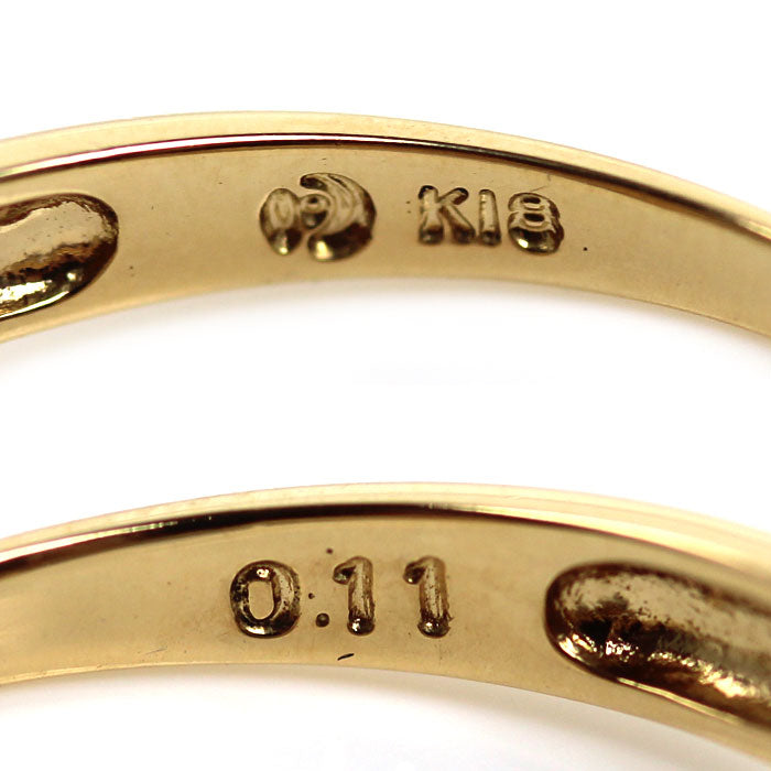 TASAKI タサキ K18YG イエローゴールド リング・指輪 パール約6.5mm ダイヤモンド0.11ct 10.5号 2.5g レディース【中古】