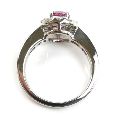 Pt950プラチナ パパラチアサファイア リング・指輪 サファイア1.134ct ダイヤモンド0.59ct 12号 7.8g レディース【中古】