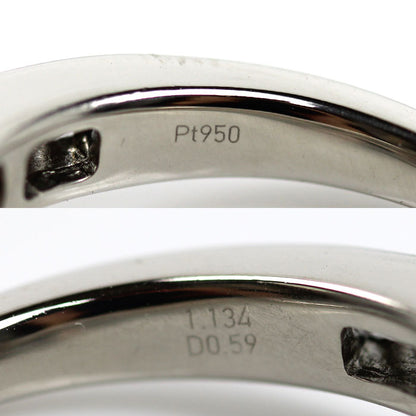 Pt950プラチナ パパラチアサファイア リング・指輪 サファイア1.134ct ダイヤモンド0.59ct 12号 7.8g レディース【中古】
