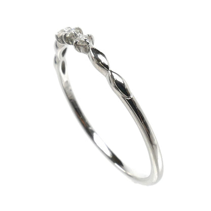 ete エテ K10WG ホワイトゴールド リング・指輪 ダイヤモンド0.04ct 9号 0.8g レディース【中古】