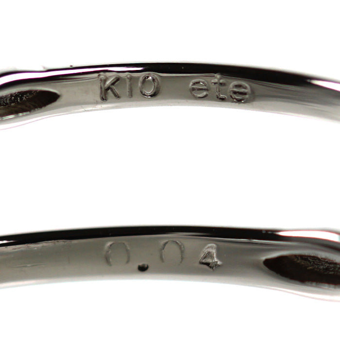ete エテ K10WG ホワイトゴールド リング・指輪 ダイヤモンド0.04ct 9号 0.8g レディース【中古】