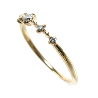 jupiter ジュピター K10YG イエローゴールド リング・指輪 ダイヤモンド0.06ct 11号 0.8g レディース【中古】