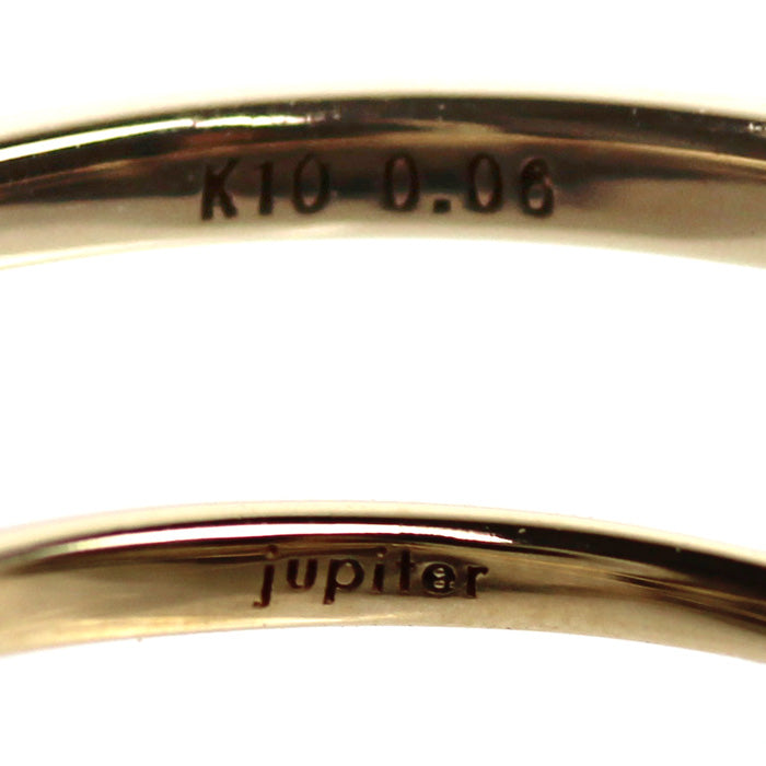jupiter ジュピター K10YG イエローゴールド リング・指輪 ダイヤモンド0.06ct 11号 0.8g レディース【中古】