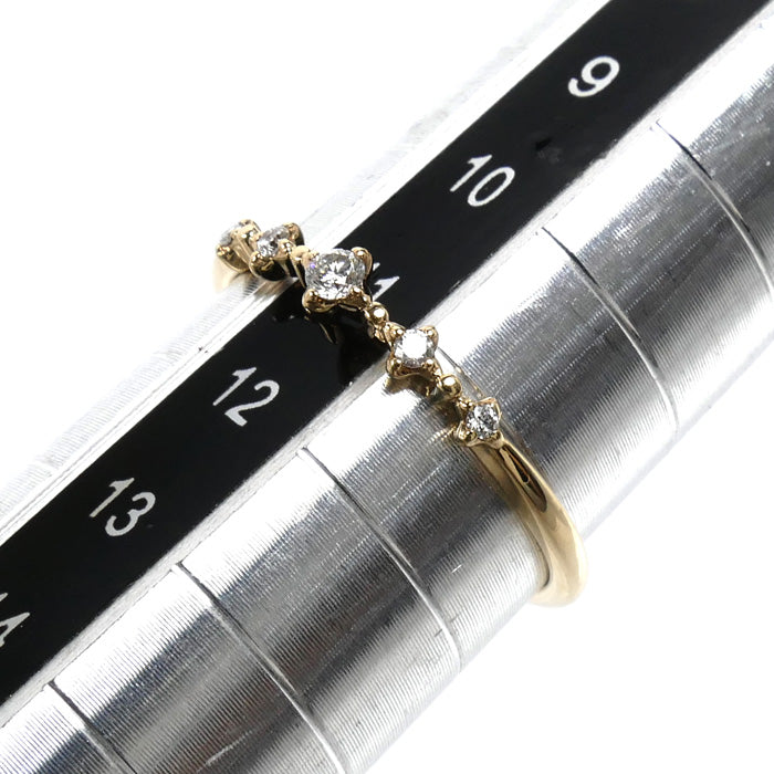 jupiter ジュピター K10YG イエローゴールド リング・指輪 ダイヤモンド0.06ct 11号 0.8g レディース【中古】