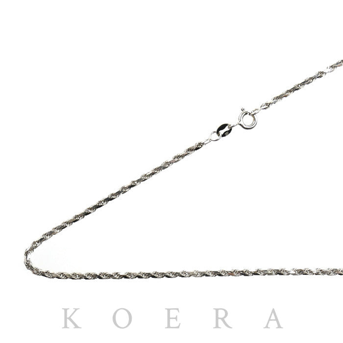 K18WG ホワイトゴールド カットロープ ネックレス 10.7g 70cm ロング レディース【中古】