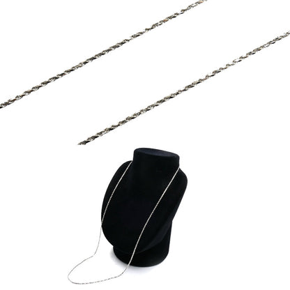 K18WG ホワイトゴールド カットロープ ネックレス 10.7g 70cm ロング レディース【中古】