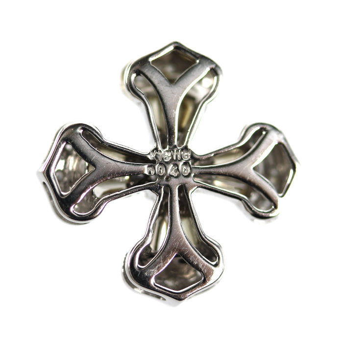 K18WG ホワイトゴールド クロス ペンダントトップ ダイヤモンド0.40ct 2.6g【中古】