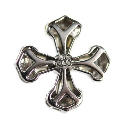 K18WG ホワイトゴールド クロス ペンダントトップ ダイヤモンド0.40ct 2.6g【中古】