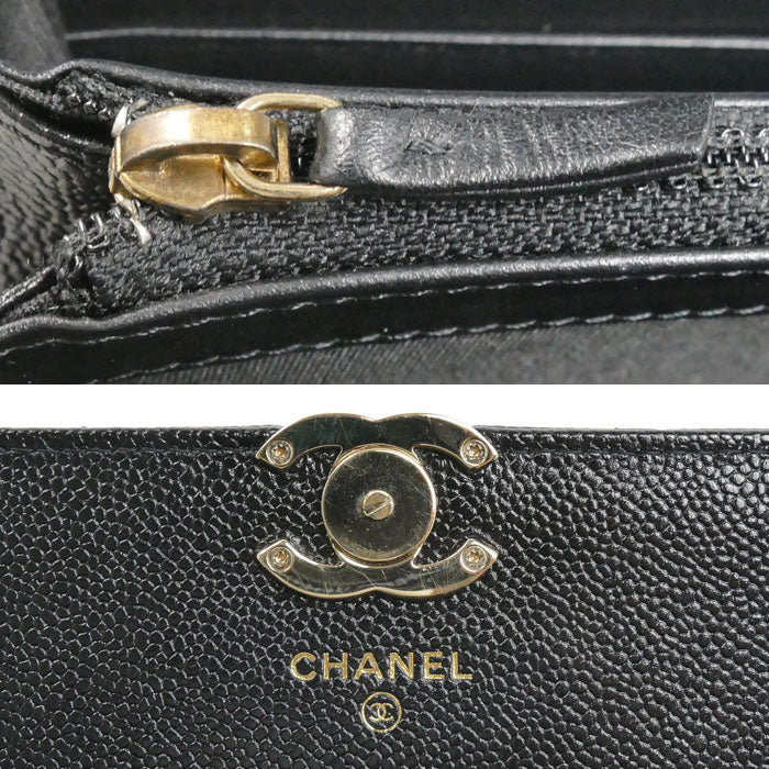 CHANEL シャネル マトラッセ ロングフラップウォレット 長財布 ブラック AP1723 レディース【中古】