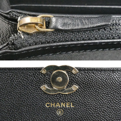 CHANEL シャネル マトラッセ ロングフラップウォレット 長財布 ブラック AP1723 レディース【中古】