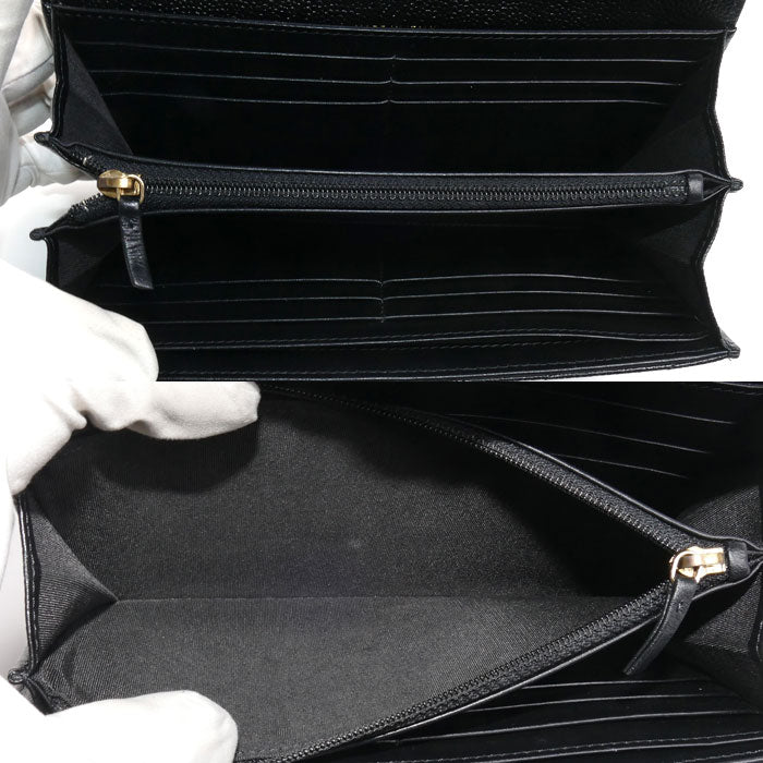 CHANEL シャネル マトラッセ ロングフラップウォレット 長財布 ブラック AP1723 レディース【中古】