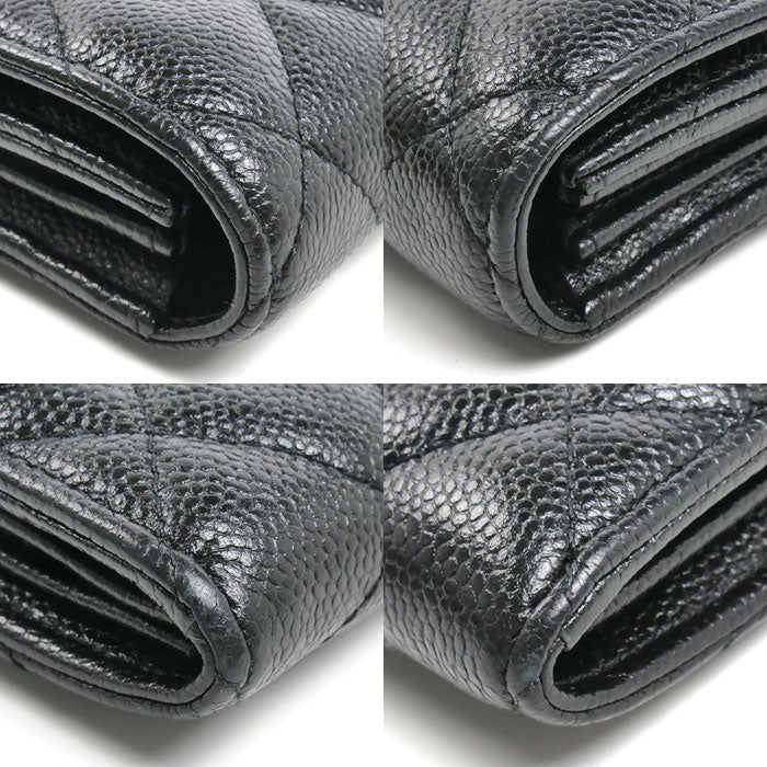 CHANEL シャネル マトラッセ ロングフラップウォレット 長財布 ブラック AP1723 レディース【中古】