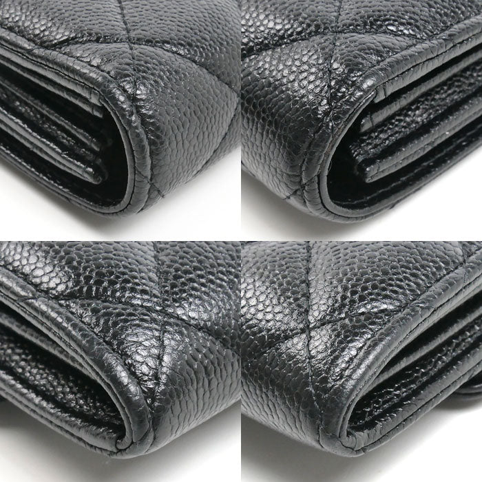 CHANEL シャネル マトラッセ ロングフラップウォレット 長財布 ブラック AP1723 レディース【中古】
