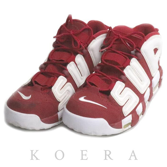 NIKE ナイキ シュプリーム × ナイキ AIR MORE UPTEMPO スニーカー レッド ホワイト 902290-600 30cm メンズ【中古】