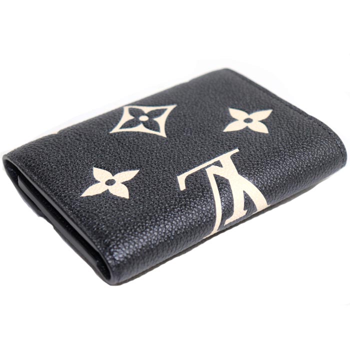 LOUIS VUITTON ルイ・ヴィトン ポルトフォイユ ヴィクトリーヌ 三つ折り財布 バイカラーアンプラント ノワール M80968 IC レディース【中古】【美品】