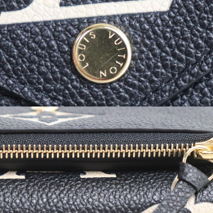 LOUIS VUITTON ルイ・ヴィトン ポルトフォイユ ヴィクトリーヌ 三つ折り財布 バイカラーアンプラント ノワール M80968 IC レディース【中古】【美品】