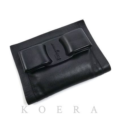 Salvatore Ferragamo サルヴァトーレフェラガモ ヴァラリボン カードケース ブラック JL-22 0295/220295 レディース【中古】