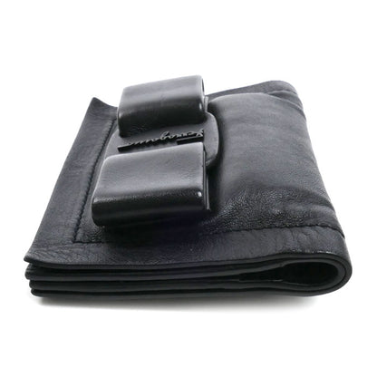 Salvatore Ferragamo サルヴァトーレフェラガモ ヴァラリボン カードケース ブラック JL-22 0295/220295 レディース【中古】