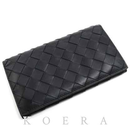 BOTTEGAVENETA ボッテガヴェネタ イントレチャート 札入れ 長財布 ブラック 635567 V3US1 8803 メンズ【中古】【美品】