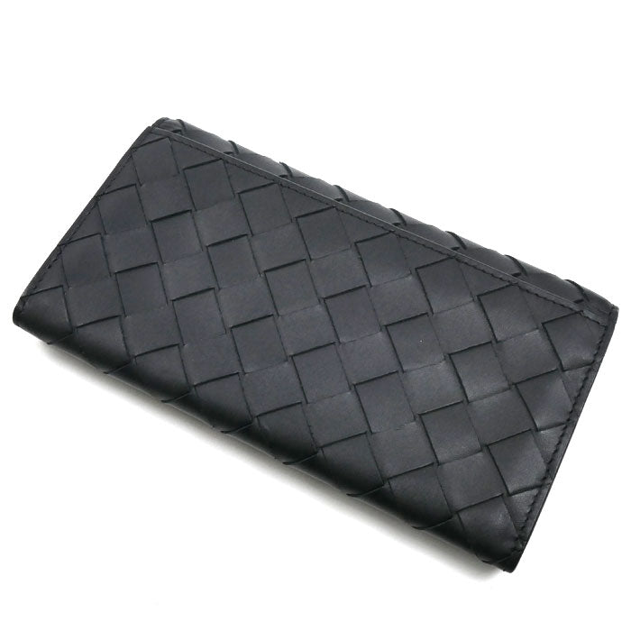 BOTTEGAVENETA ボッテガヴェネタ イントレチャート 札入れ 長財布 ブラック 635567 V3US1 8803 メンズ【中古】【美品】