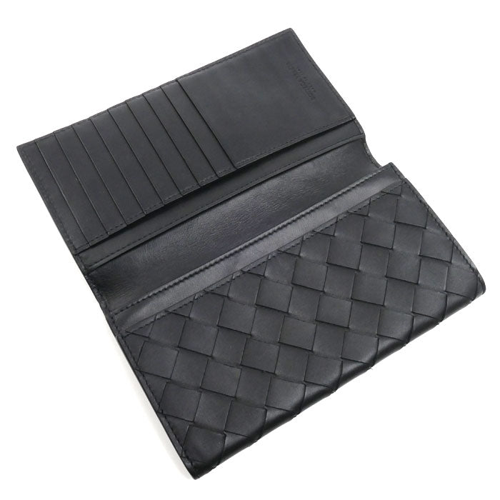 BOTTEGAVENETA ボッテガヴェネタ イントレチャート 札入れ 長財布 ブラック 635567 V3US1 8803 メンズ【中古】【美品】