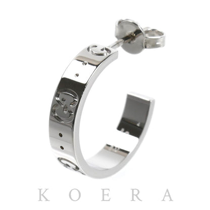 GUCCI グッチ K18WG ホワイトゴールド 片耳 ICON シングル ピアス 2.8g レディース【中古】