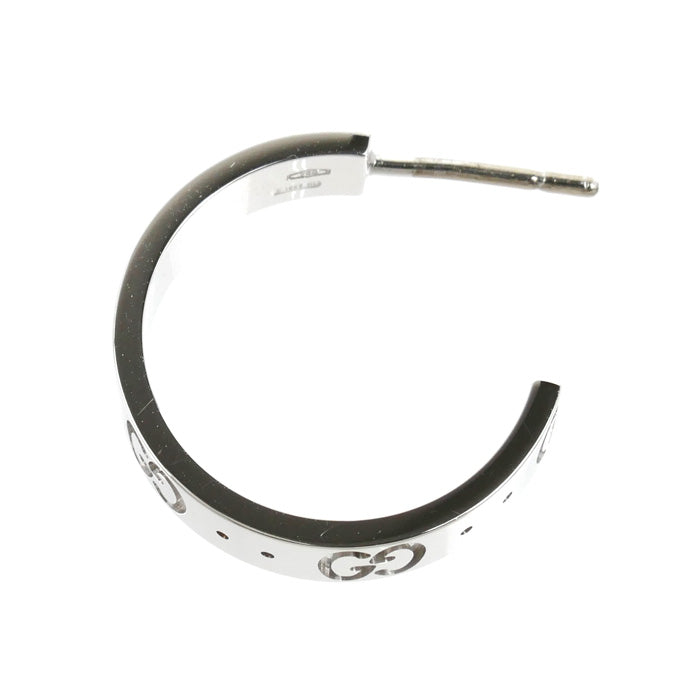 GUCCI グッチ K18WG ホワイトゴールド 片耳 ICON シングル ピアス 2.8g レディース【中古】