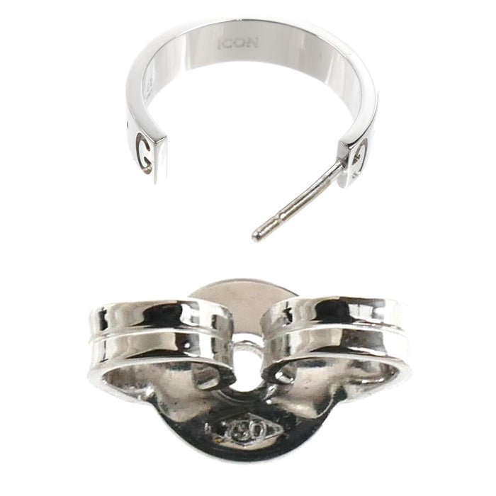 GUCCI グッチ K18WG ホワイトゴールド 片耳 ICON シングル ピアス 2.8g レディース【中古】