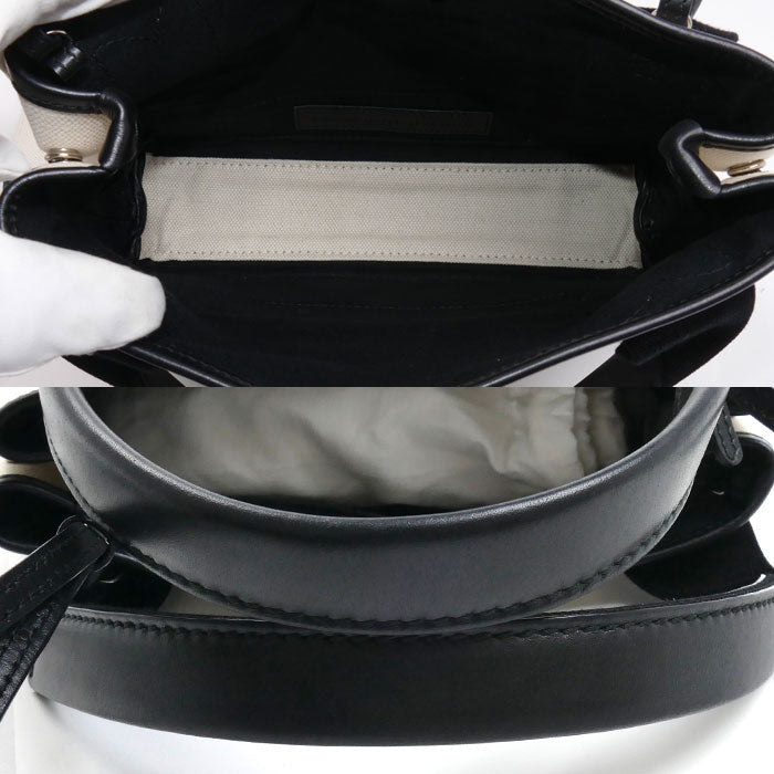 BALENCIAGA バレンシアガ ネイビーカバスXS トートバッグ ナチュラル/ブラック 390346 レディース【中古】