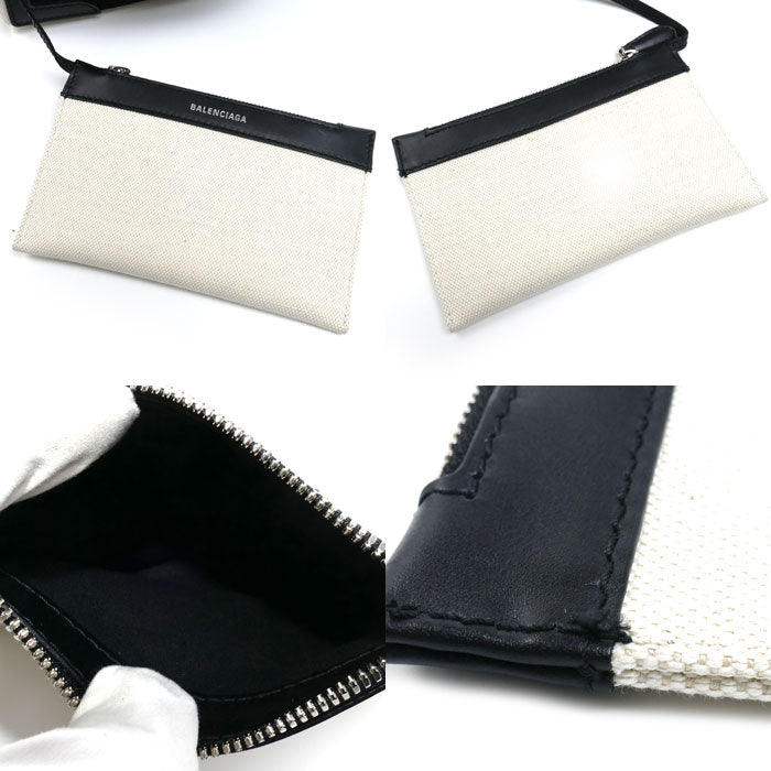 BALENCIAGA バレンシアガ ネイビーカバスXS トートバッグ ナチュラル/ブラック 390346 レディース【中古】